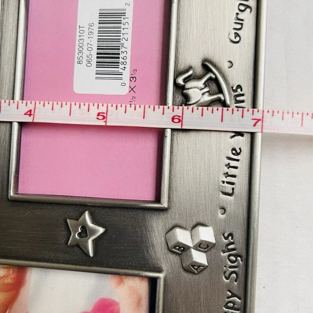 Carr Pewter Bundle of Joy Cuddles & Kisses Tri Picture Frame Horse Star